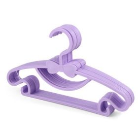 10pcs Kids Clothes Hanger Racks Portable Plastic Display Hangers Windproof Children Coats Hanger Baby Clothing Organizer - purple