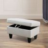 White Semi PU Synthetic Leather Ottoman Living Room Sofa - White