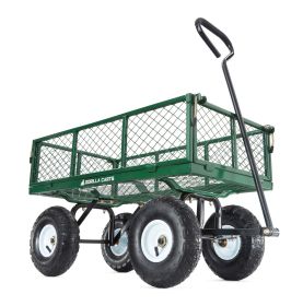 GOR400 400-lb. Steel Mesh Garden Cart with 10" Tires - Green