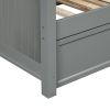 Twin Size Wood Daybed with Twin Size Trundle - Gray