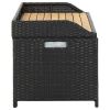 Patio Storage Bench 47.2" Poly Rattan Black - Black