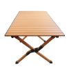Portable picnic table, rollable aluminum alloy table top, with folding solid X-shaped frame, and handbag ZB1003MW - as Pic