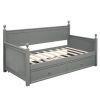 Twin Size Wood Daybed with Twin Size Trundle - Gray