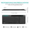 Rii K18+  Wireless 3-LED Color Backlit Multimedia Keyboard with Multi-Touch Big Size Trackpad,Rechargable Keyboard for Android TV Box,PC,Smart TV,Xbox