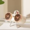 1pc Dual-head desk Fans; fanLithium Battery Sunset Double Head Spray Fan DM-33A Configuration Charging Line - Light Pink