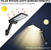 2 Pack Outdoor Solar Flood Lights Wireless 48 LED Waterproof Security Motion Sensor Light With 3 Modes - Black