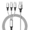 3 In 1 USB Cable For IPhone XS Max XR X 8 7 Charging Charger Micro USB Cable For Android USB TypeC Mobile Phone Cables - Blue