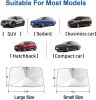 57'' X 31'' Car Umbrella UV Reflecting Sun Shade Cover For Windshield Foldable Front Car Sunshade Umbrella - black