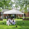 10' x 10' Pop up Canopy Tent Instant Waterproof Folding Tent with 4 Sandbags, White - White
