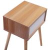 Nightstand, Modern End Table with Drawer, Wooden Side Table for Living Room and Bedroom, Home Furniture - wood color 2 pcs