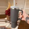 1200ml Stainless Steel Mug Coffee Cup Thermal Travel Car Auto Mugs Thermos 40 Oz Tumbler with Handle Straw Cup Drinkware New In - P - 1200ml