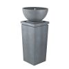 44.5" Polyresin Gray Zen Bowl Water Fountain, Outdoor Bird Feeder /Bath Fountains, Relaxing Water Feature for Garden Lawn Backyard Porch - as Pic