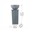 44.5" Polyresin Gray Zen Bowl Water Fountain, Outdoor Bird Feeder /Bath Fountains, Relaxing Water Feature for Garden Lawn Backyard Porch - as Pic