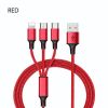 3 In 1 USB Cable For IPhone XS Max XR X 8 7 Charging Charger Micro USB Cable For Android USB TypeC Mobile Phone Cables - Blue