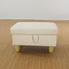 White Semi PU Synthetic Leather Ottoman Living Room Sofa - White