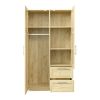High wardrobe and kitchen cabinet with 2 doors; 2 drawers and 5 storage spaces; Oak - Oak