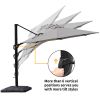 11FT Deluxe Patio Aluminum Umbrella with Weight Base - as Pic