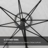 11FT Deluxe Patio Aluminum Umbrella with Weight Base - as Pic