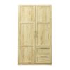 High wardrobe and kitchen cabinet with 2 doors; 2 drawers and 5 storage spaces; Oak - Oak
