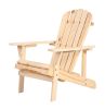 Adirondack Chair Solid Wood Outdoor Patio Furniture for Backyard, Garden, Lawn, Porch - Natural - as Pic