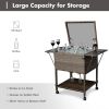 Outdoor Patio Pool Party Ice Drink Bar Table Cooler Trolley  - As pic show - Cooler Trolley