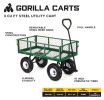GOR400 400-lb. Steel Mesh Garden Cart with 10" Tires - Green
