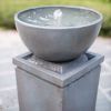 44.5" Polyresin Gray Zen Bowl Water Fountain, Outdoor Bird Feeder /Bath Fountains, Relaxing Water Feature for Garden Lawn Backyard Porch - as Pic