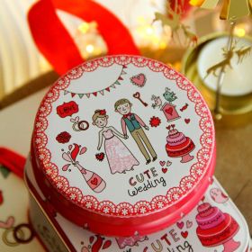 Barrel-type Cans Of Candy Box (Option: DQ Bride And Groom)