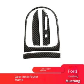 Carbon Fiber Gear Frame Decorative Sticker Car Interior Design Modification (Option: Gear Frame 4 Piece Set)