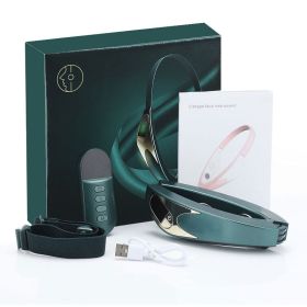 Micro-current EMS Face Slimming Device Smart Red And Blue Color Light Skin Rejuvenation (Color: Green)