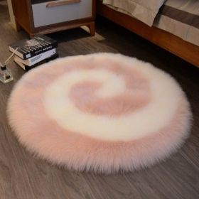 Light Luxury Style Cute Cartoon Plush Carpet (Option: Lotus color-120x120cm)