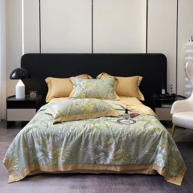 Tencel Summer Duvet Four-piece Washed Silk (Option: Spring clear green-Summer Quilt 150x200cm)
