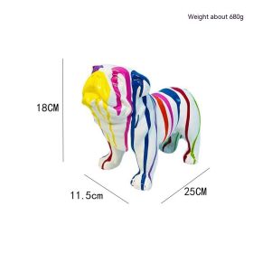 Creative Splash Color Walking Method Dog Fighting Resin Craft Ornament (Option: White A)