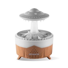 Raining Humidifier UFO Raindrop Aromatherapy Ultrasonic Water Drop Air Rain Humidifier 350ml 7 Colors LED Lamp Raindrop Aroma Diffuser (Option: Wood-EU)