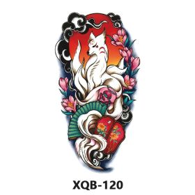 New Fresh Tattoo Sticker Male And Female Wolf Animal Flower Black And White, Colored (Option: XQB 120-210x114mm)