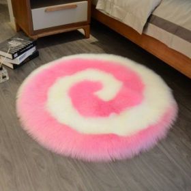 Light Luxury Style Cute Cartoon Plush Carpet (Option: Dark pink-90x90cm)