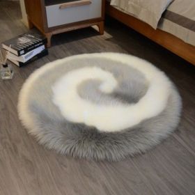 Light Luxury Style Cute Cartoon Plush Carpet (Option: Grey-90x90cm)