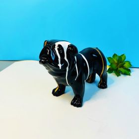 Creative Splash Color Walking Method Dog Fighting Resin Craft Ornament (Option: Black B Type)
