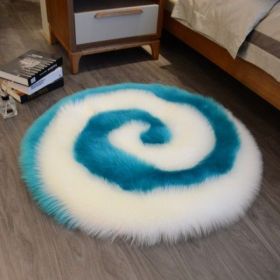 Light Luxury Style Cute Cartoon Plush Carpet (Option: Sapphire blue-90x90cm)
