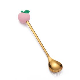 Christmas Cartoon Tableware Cat's Paw Spoon (Option: Golden Spoon Peach)