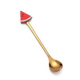 Christmas Cartoon Tableware Cat's Paw Spoon (Option: Golden Spoon Watermelon)