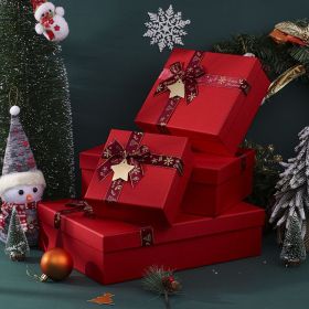 Christmas Gift Box Scarf Socks (Option: Floating Gold Christmas Red-No 2)