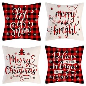 Home Decoration Christmas Pillow Cover Four-piece Set (Option: Style 25-45x45cm)