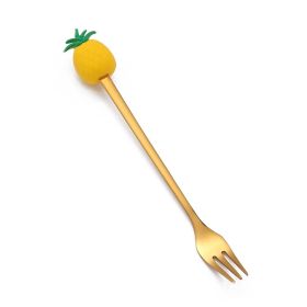 Christmas Cartoon Tableware Cat's Paw Spoon (Option: Golden Fork Pineapple)