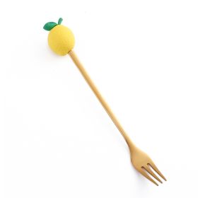 Christmas Cartoon Tableware Cat's Paw Spoon (Option: Golden Fork Small Lemon)