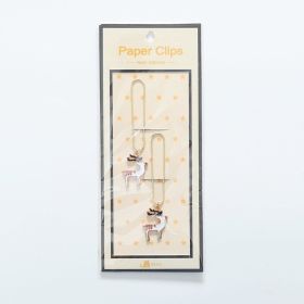 Creative Santa Claus Bookmark Elk Bell Golden Clip (Option: Elk SQ5003)