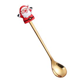 Christmas Cartoon Tableware Cat's Paw Spoon (Option: Golden Spoon Santa Claus)