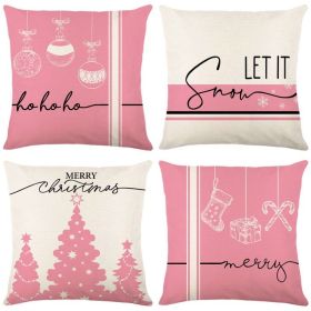 Home Decoration Christmas Pillow Cover Four-piece Set (Option: Style 76-45x45cm)