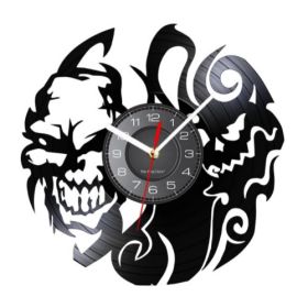 Skull Creative Vintage Ornament Record Vinyl Wall Clock (Option: YG00H1103)