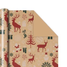 Christmas Cowhide Color Printing Printed Gift Paper (Option: PZ044 2-50x76cm)